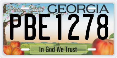 GA license plate PBE1278