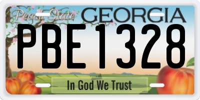 GA license plate PBE1328