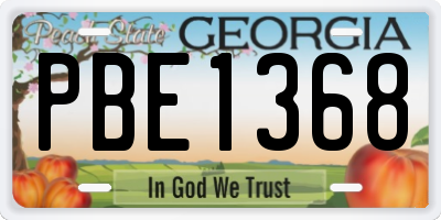 GA license plate PBE1368