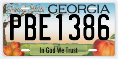 GA license plate PBE1386