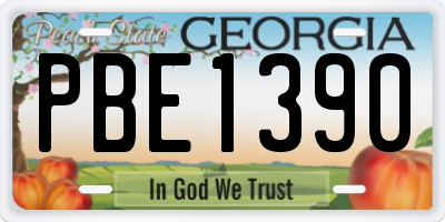 GA license plate PBE1390