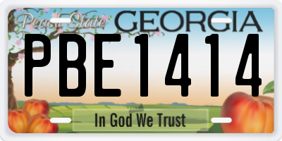 GA license plate PBE1414
