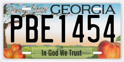 GA license plate PBE1454
