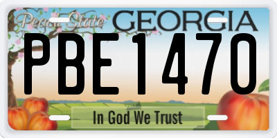 GA license plate PBE1470