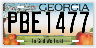 GA license plate PBE1477