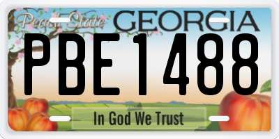 GA license plate PBE1488