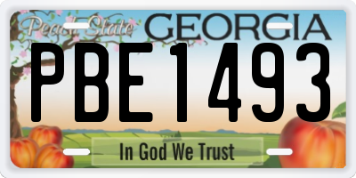 GA license plate PBE1493