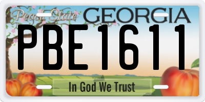 GA license plate PBE1611
