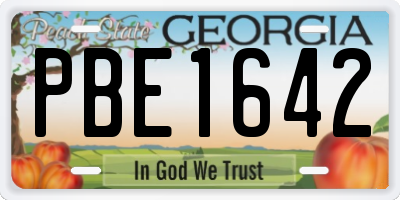 GA license plate PBE1642