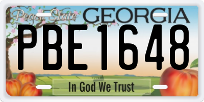 GA license plate PBE1648