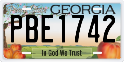 GA license plate PBE1742