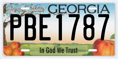 GA license plate PBE1787
