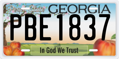 GA license plate PBE1837