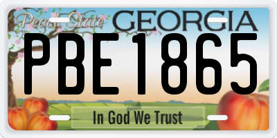 GA license plate PBE1865