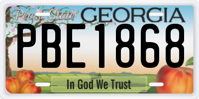 GA license plate PBE1868