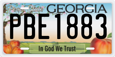 GA license plate PBE1883