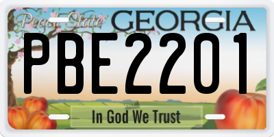 GA license plate PBE2201