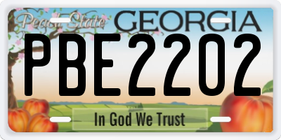 GA license plate PBE2202