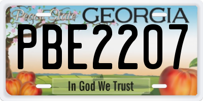 GA license plate PBE2207