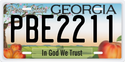 GA license plate PBE2211