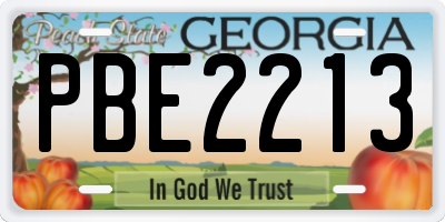 GA license plate PBE2213