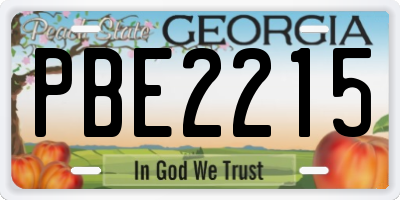 GA license plate PBE2215