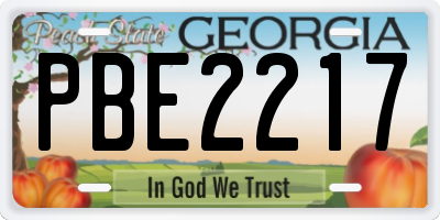 GA license plate PBE2217