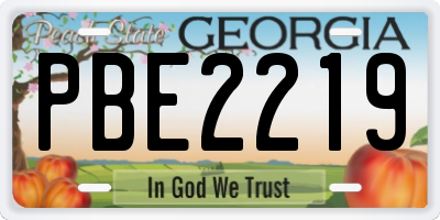 GA license plate PBE2219