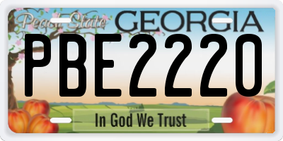GA license plate PBE2220