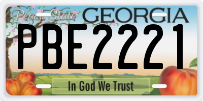 GA license plate PBE2221
