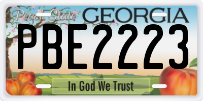 GA license plate PBE2223