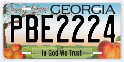 GA license plate PBE2224