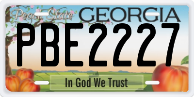 GA license plate PBE2227