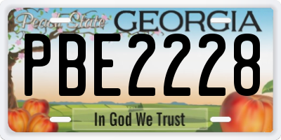 GA license plate PBE2228