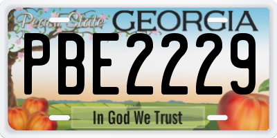 GA license plate PBE2229