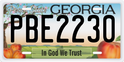 GA license plate PBE2230