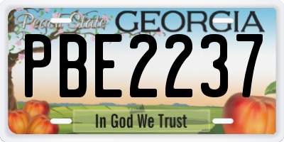 GA license plate PBE2237