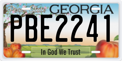 GA license plate PBE2241