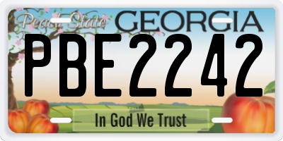 GA license plate PBE2242