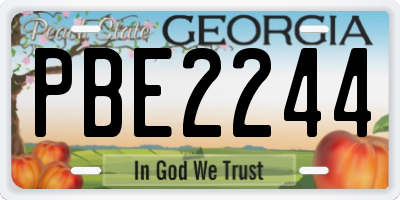 GA license plate PBE2244