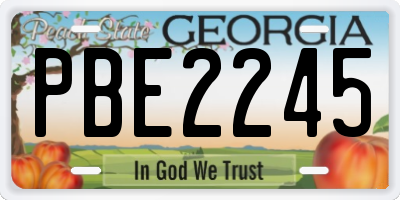 GA license plate PBE2245