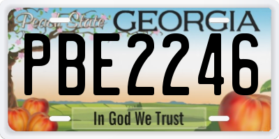GA license plate PBE2246