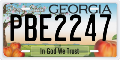 GA license plate PBE2247