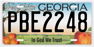GA license plate PBE2248