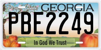 GA license plate PBE2249