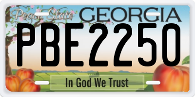 GA license plate PBE2250