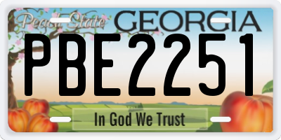 GA license plate PBE2251