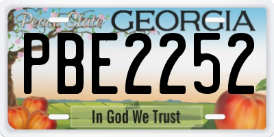 GA license plate PBE2252