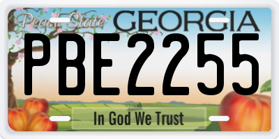 GA license plate PBE2255