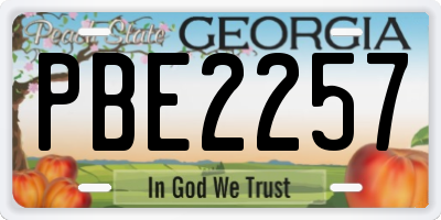 GA license plate PBE2257